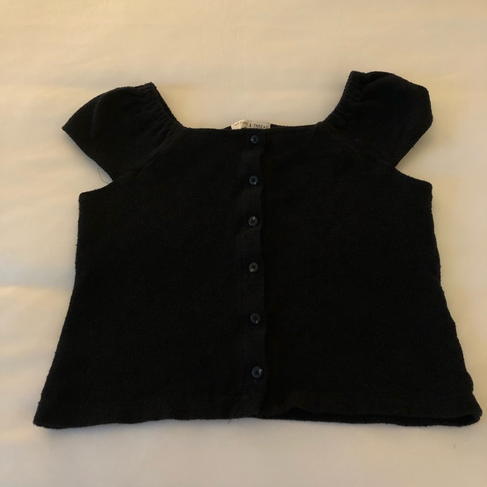 Black button-up Madewell Shirt, Texture and Thread